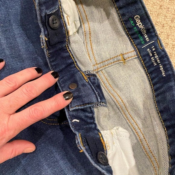 🔆3/$25🔆 GAP KIDS Dark Blue Denim Jeans Size 14 (Girl) - Picture 4 of 8